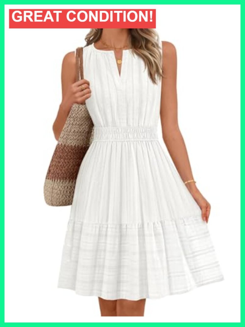Summer Casual Mini Sundress V Neck A-Line Pockets